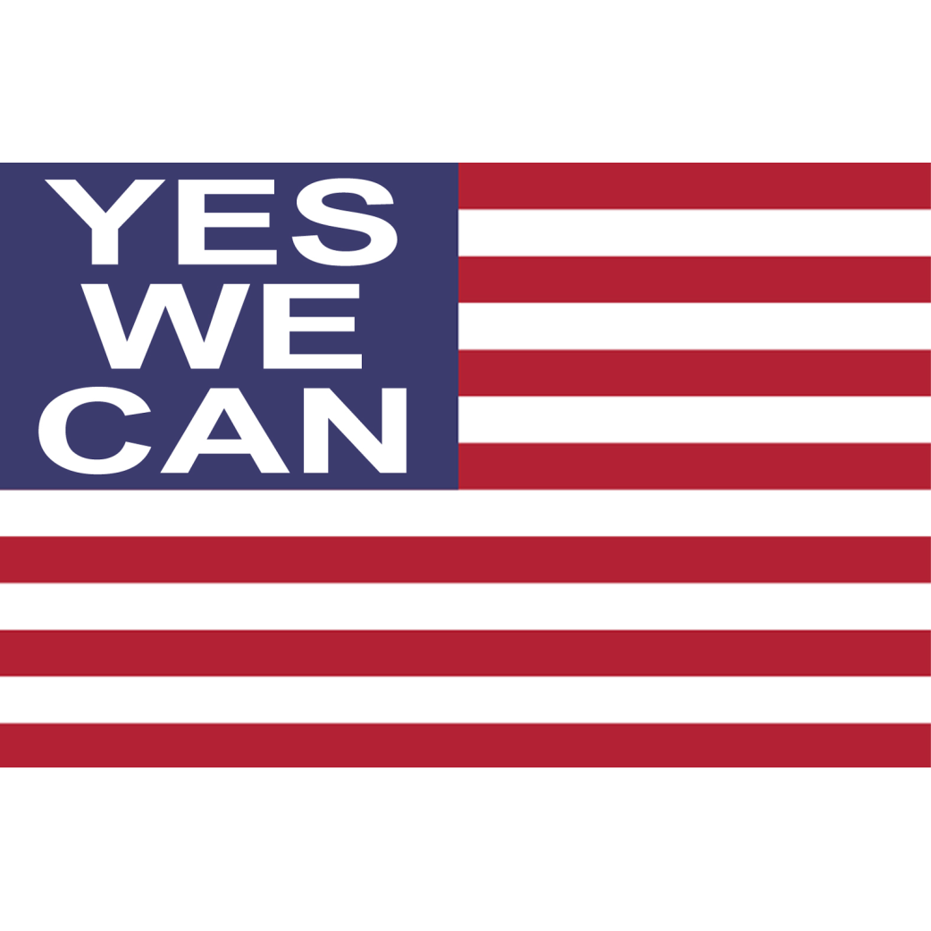 Drapeau US yes we can - 19.5x13cm - Sticker/autocollant