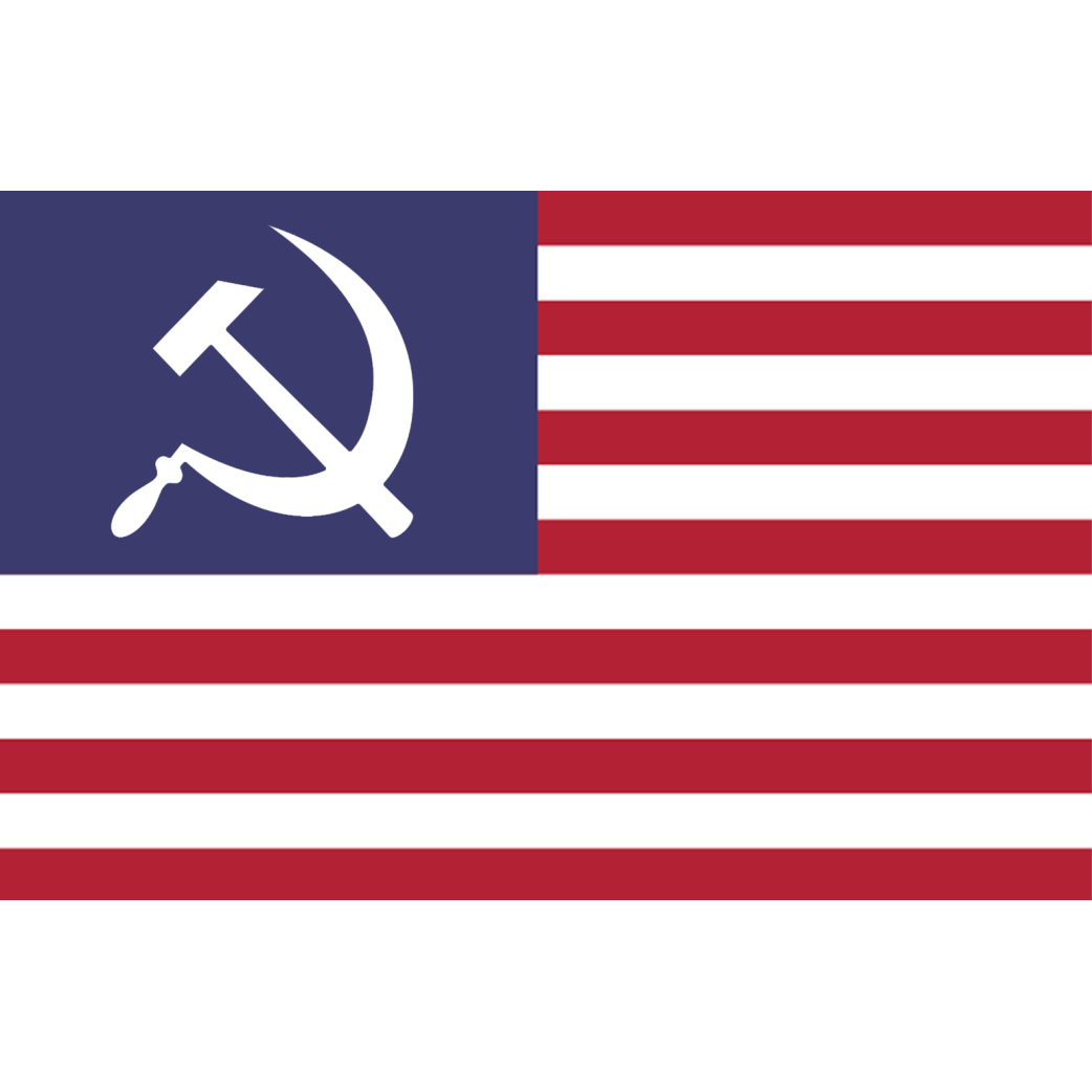 Drapeau US faucille - 5x3.3cm - Sticker/autocollant