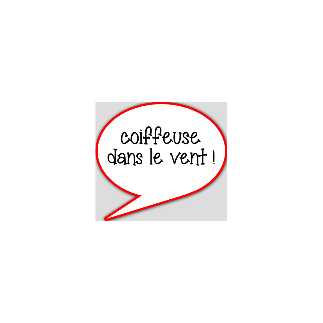 coiffeuse dans le vent - 10x9cm - sticker/autocollant