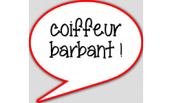 Coiffeur barbant - 10x9cm - sticker/autocollant