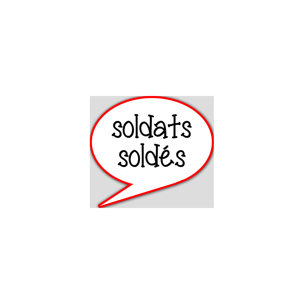 soldats soldés - 10x9cm - sticker/autocollant