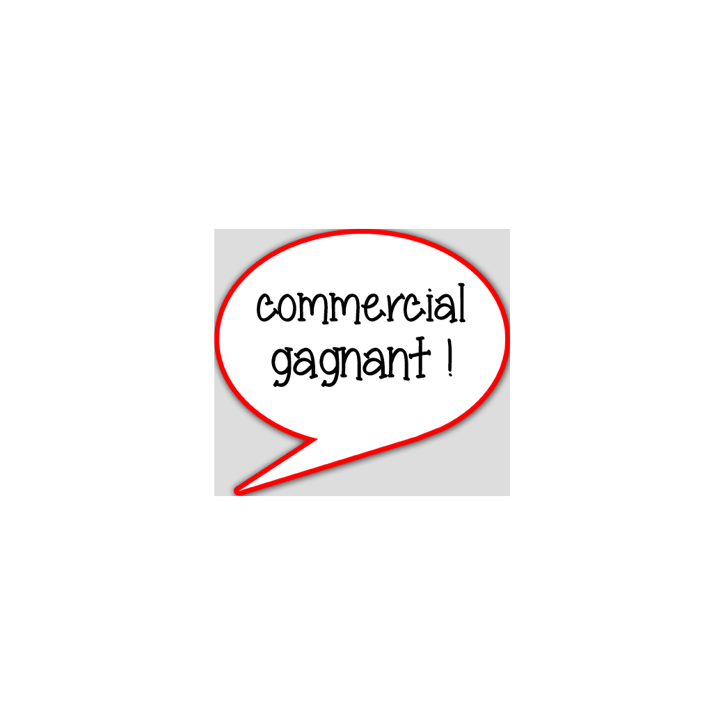 commercial gagnant - 10x9cm - sticker/autocollant