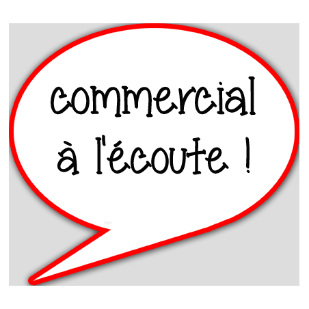commercial à l'écoute - 10x9cm - sticker/autocollant commercial à l'écoute - 10x9cm - sticker/autocollant