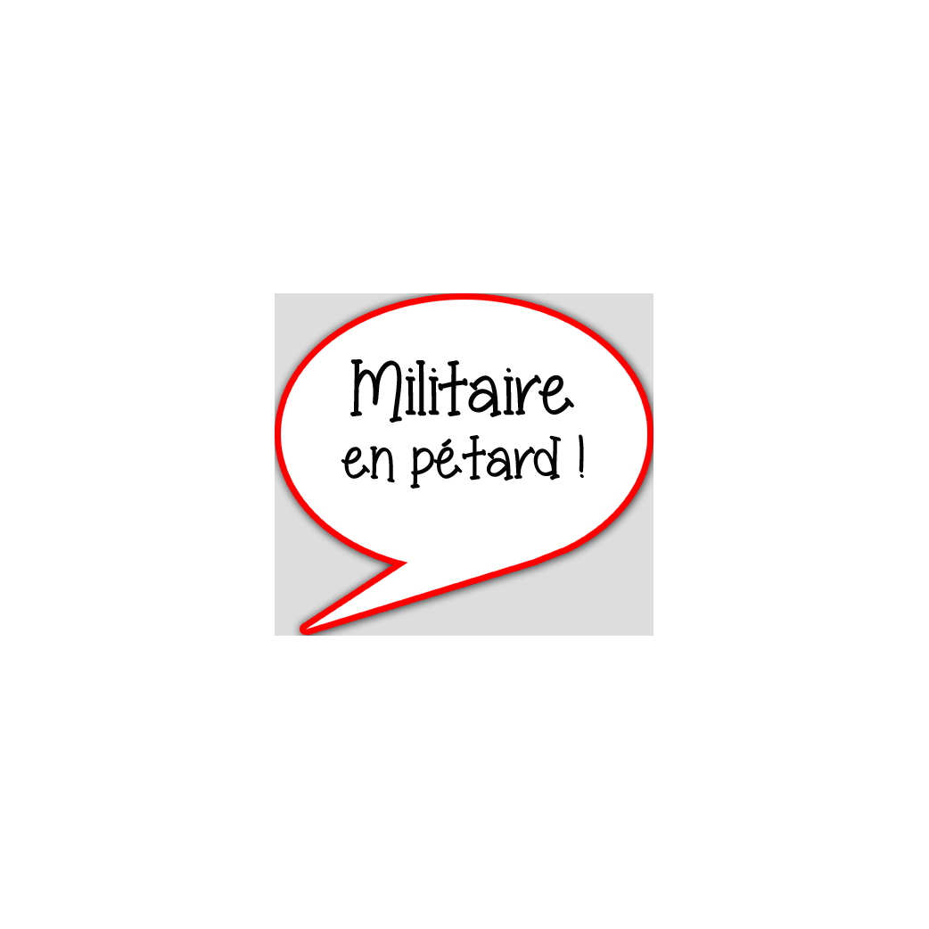 militaire en pétard - 15x13.5cm - sticker/autocollant