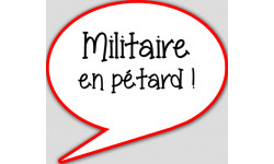 militaire en pétard - 15x13.5cm - sticker/autocollant