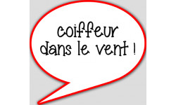 coiffeur dans le vent - 10x9cm - sticker/autocollant