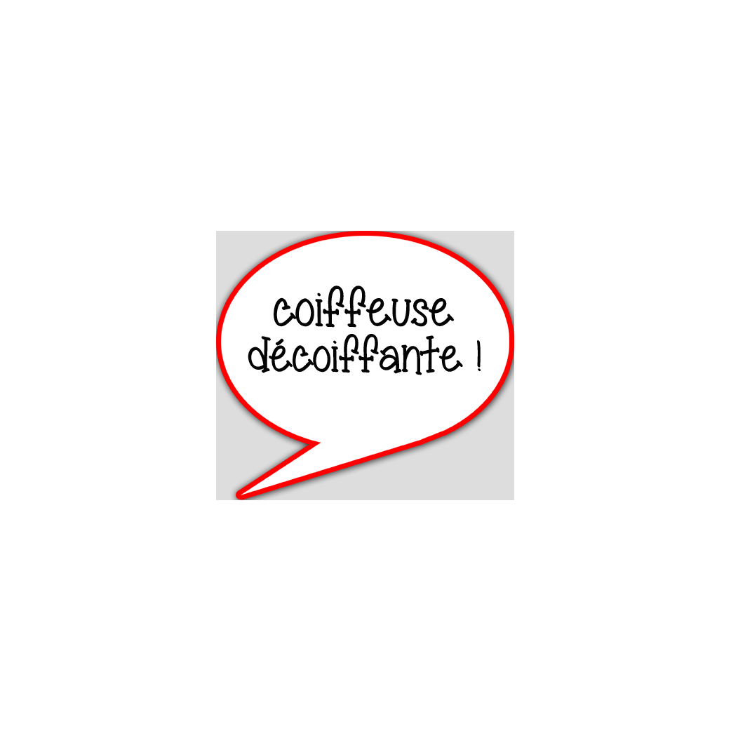 coiffeuse décoiffante - 15x13.5cm - sticker/autocollant