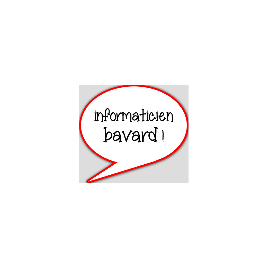 informaticien bavard - 15x13.5cm - sticker/autocollant