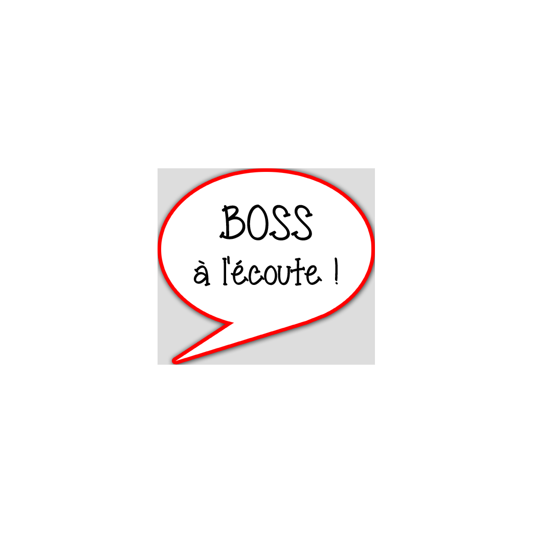 boss à l'écoute - 15x13.5cm - sticker/autocollant