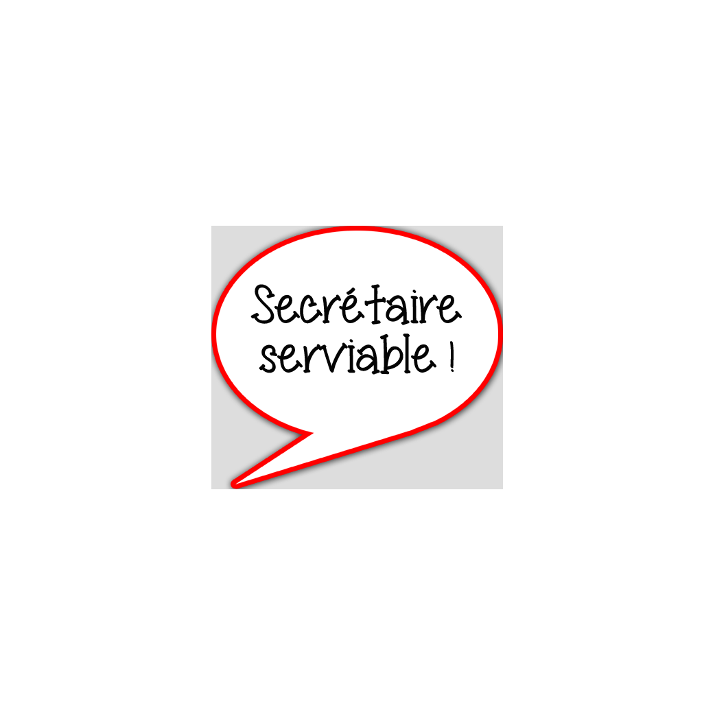 Secrétaire serviable - 15x13.5cm - sticker/autocollant