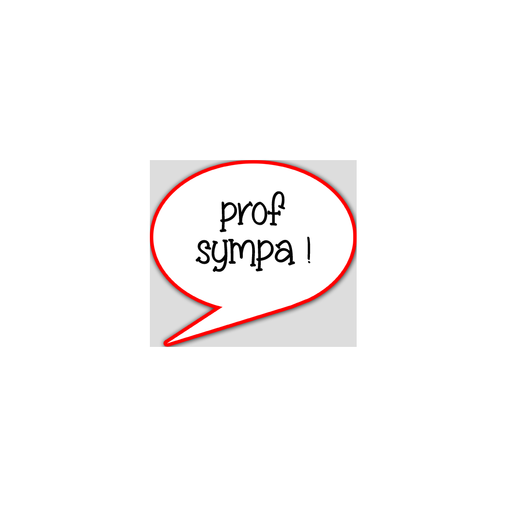 prof sympa - 15x13.5cm - sticker/autocollant