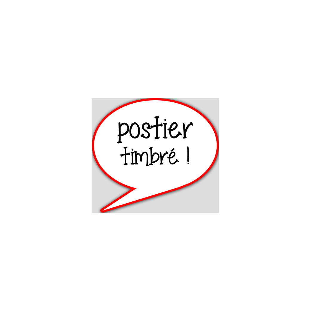 postier timbré - 10x9cm - sticker/autocollant