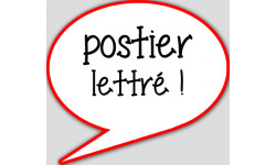 postier lettré - 15x13.5cm - sticker/autocollant