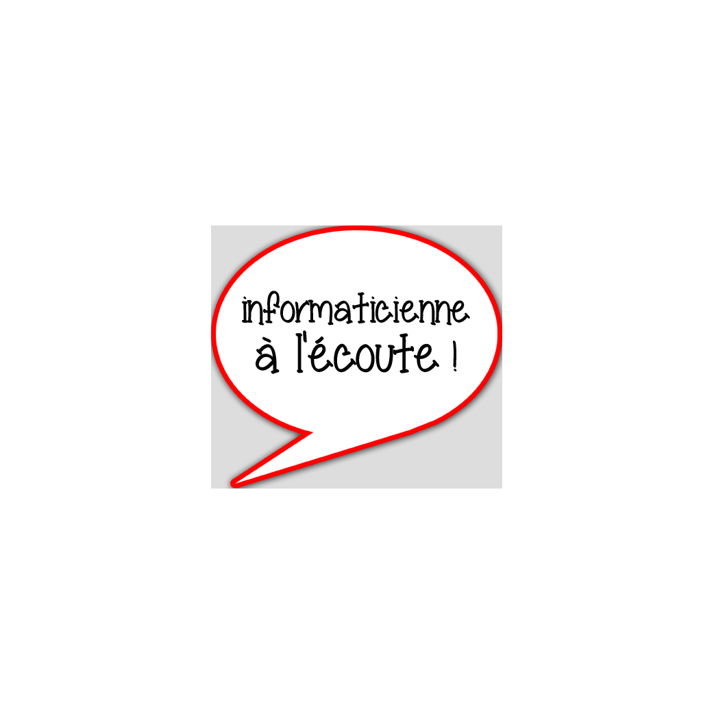 informaticienne à l'écoute - 15x13.5cm - sticker/autocollant