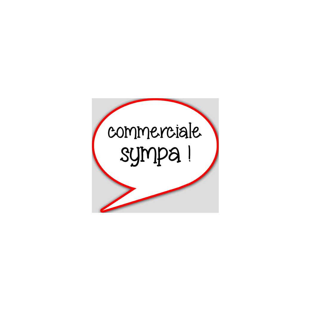 commerciale sympa - 15x13.5cm - sticker/autocollant