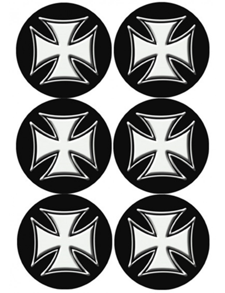 Croix de Malte (6 fois 9cm) - Sticker/autocollant