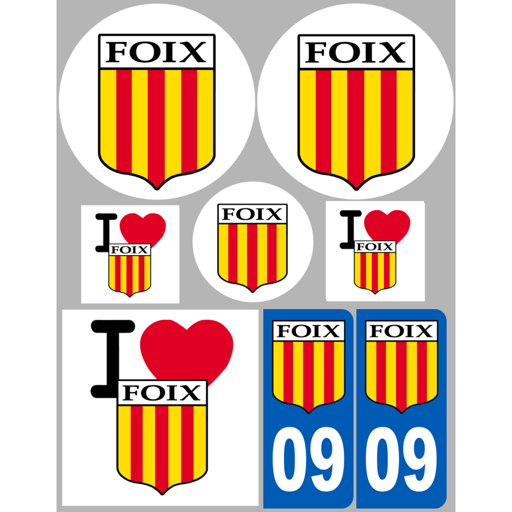 Foix - 8 autocollants variés - Sticker/autocollant