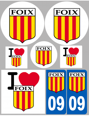 Foix - 8 autocollants variés - Sticker/autocollant