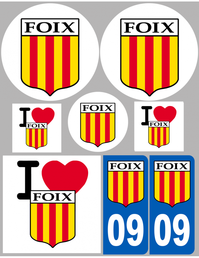 Foix - 8 autocollants variés - Sticker/autocollant Foix - 8 autocollants variés - Sticker/autocollant
