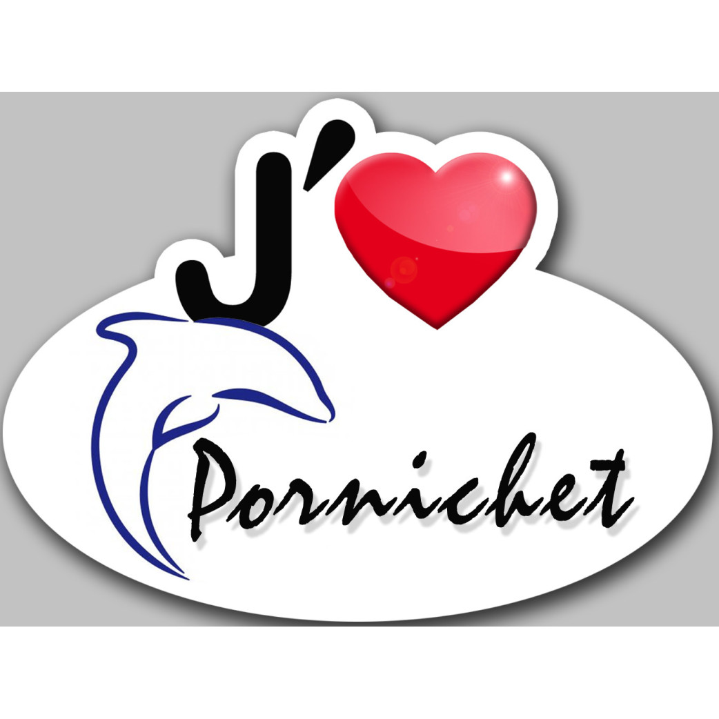 j'aime Pornichet (15x11cm) - Sticker/autocollant