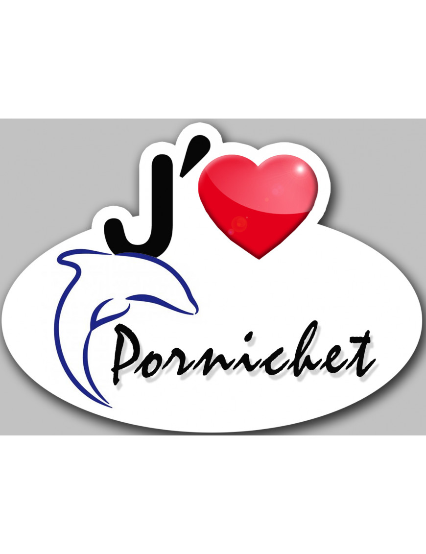 j'aime Pornichet (15x11cm) - Sticker/autocollant