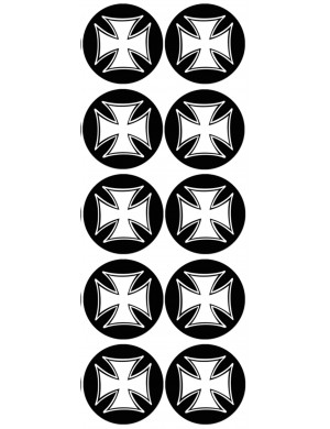 Croix de Malte (10 fois 5cm) - Sticker/autocollant