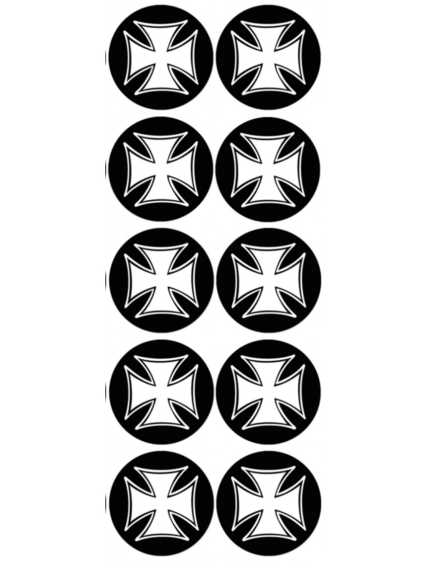 Croix de Malte (10 fois 5cm) - Sticker/autocollant