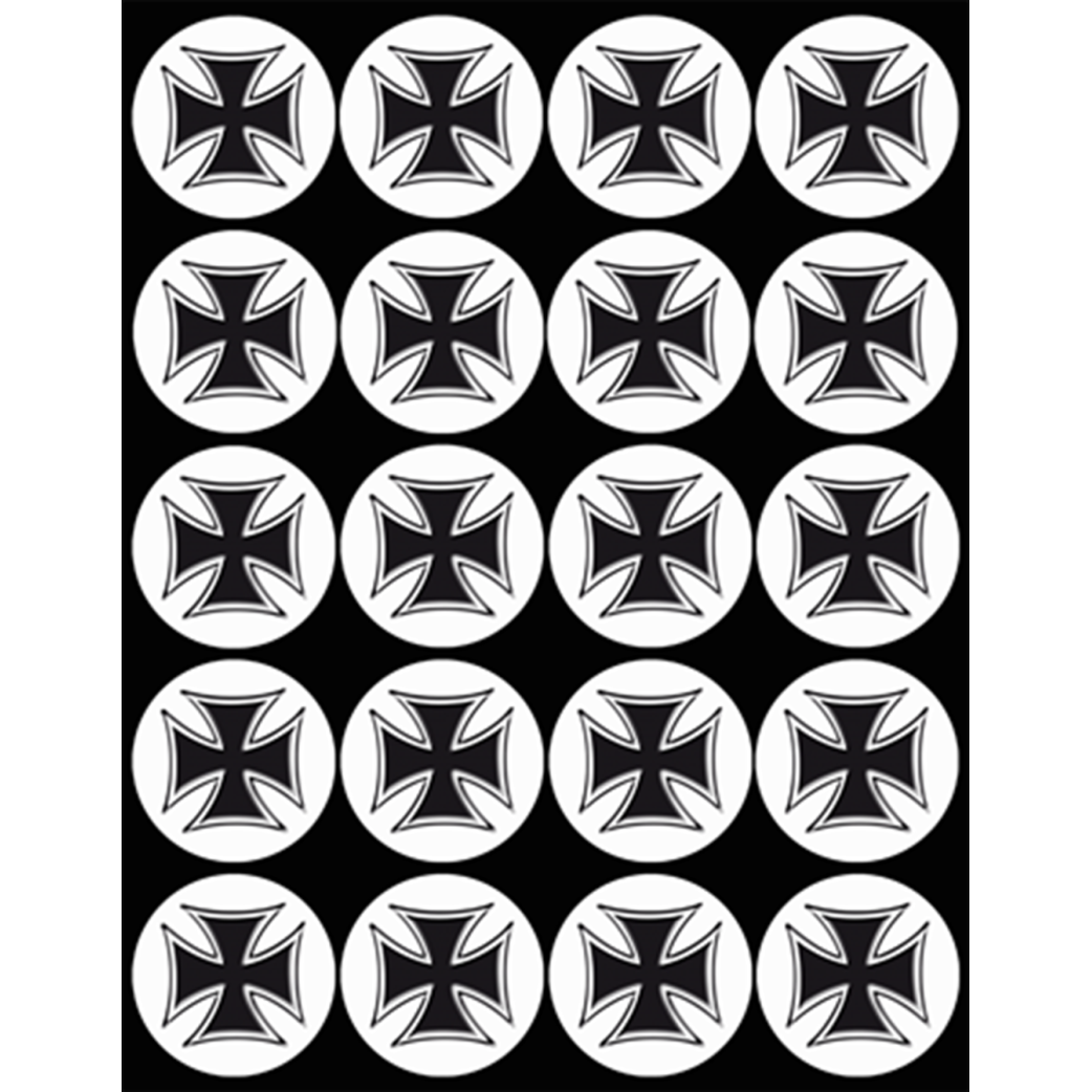 Croix de Malte noir (20 fois 5cm) - Sticker/autocollant