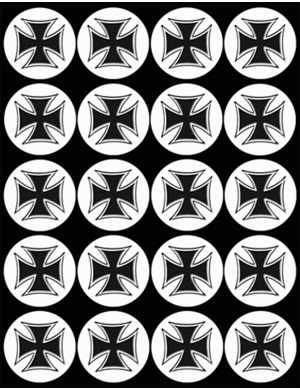 Croix de Malte noir (20 fois 5cm) - Sticker/autocollant
