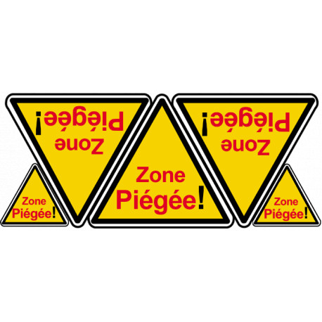 Zone Piégée - 3fois 10cm - 2fois 5cm - Sticker/autocollant