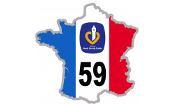 59 France Nord-pas-de-Calais - 10x10cm - Sticker/autocollant