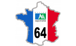 64 France Aquitaine - 5x5cm - Sticker/autocollant