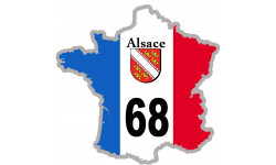 68 France Alsace - 20x20cm - Sticker/autocollant