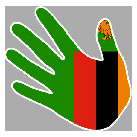 Autocollants : drapeau Zambie main