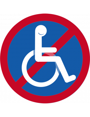 interdit handicapé moteur - 15cm - Sticker/autocollant