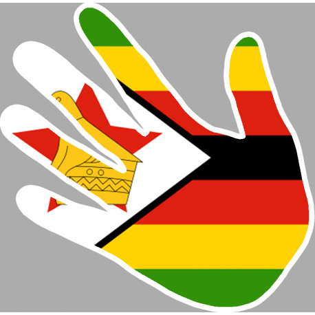 Autocollants : drapeau Zimbabwe main