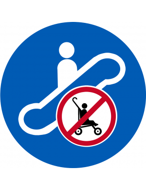 Escalateur poussette interdite - 20cm - Sticker/autocollant