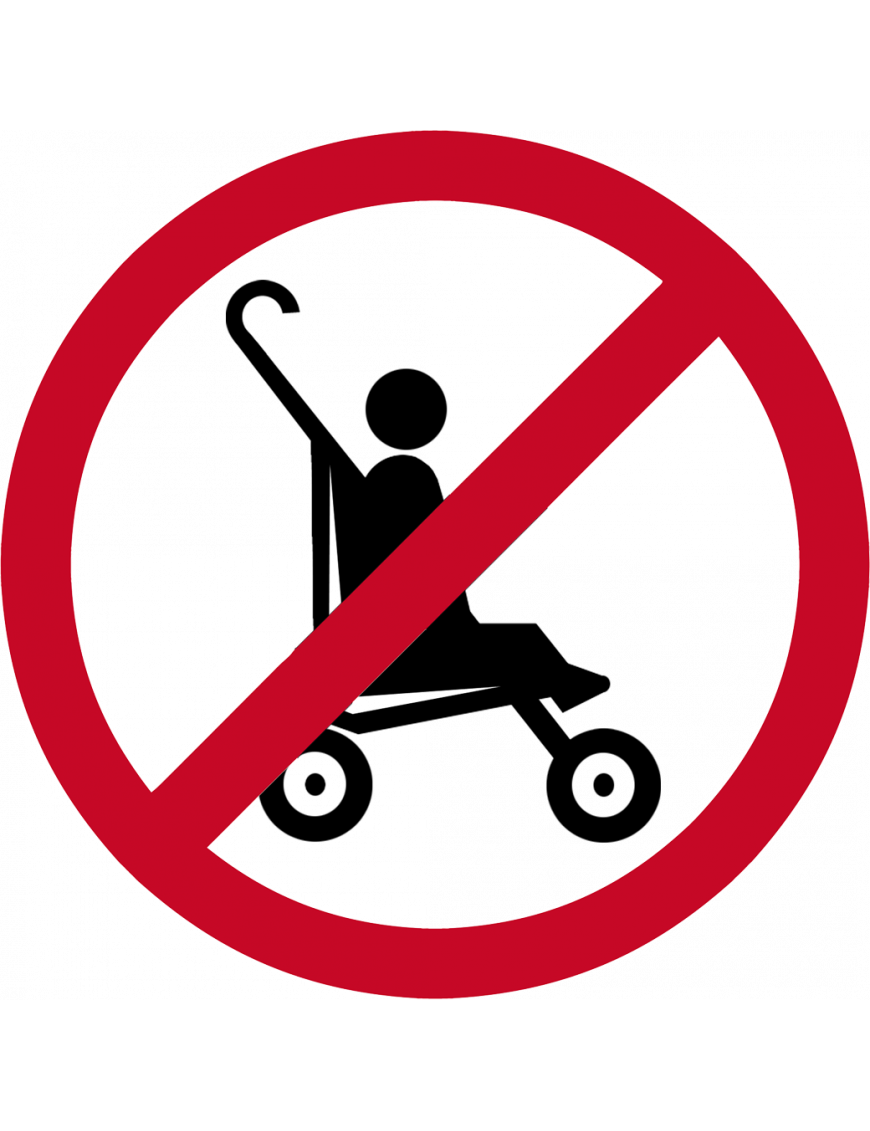 Passage poussette interdite - 20cm - Sticker/autocollant