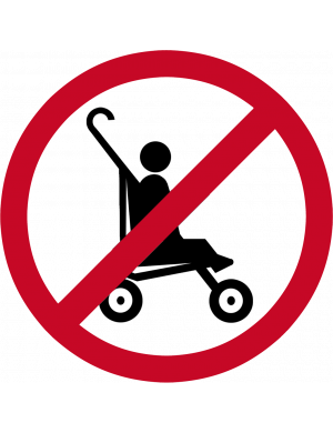 Passage poussette interdite - 5cm - Sticker/autocollant