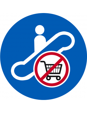 Escalateur interdit aux caddys - 15cm - Sticker/autocollant