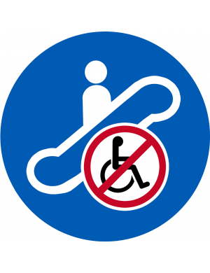 Escalateur interdit sièges handicap moteur - 20cm - Sticker/autocollant