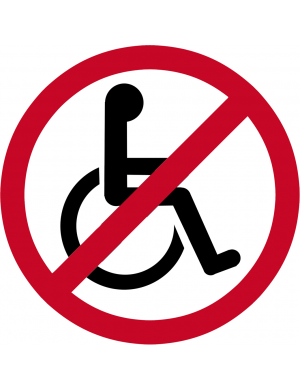 Passage siège handicapé interdit - 20cm - Sticker/autocollant