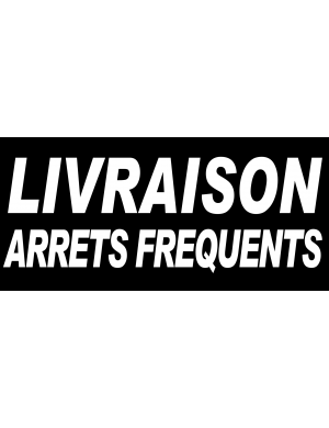 Livraison arrêts fréquents noir - 30x14 cm - Sticker/autocollant