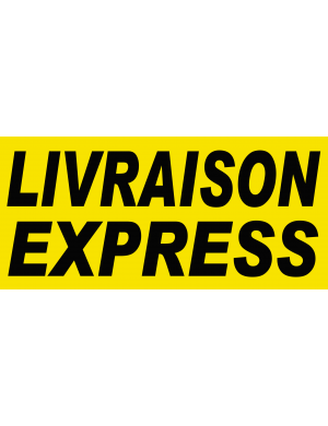 Livraison express jaune - 30x14 cm - Sticker/autocollant