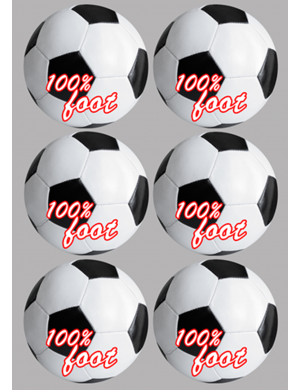 Football (6 fois 9 cm) - Sticker/autocollant