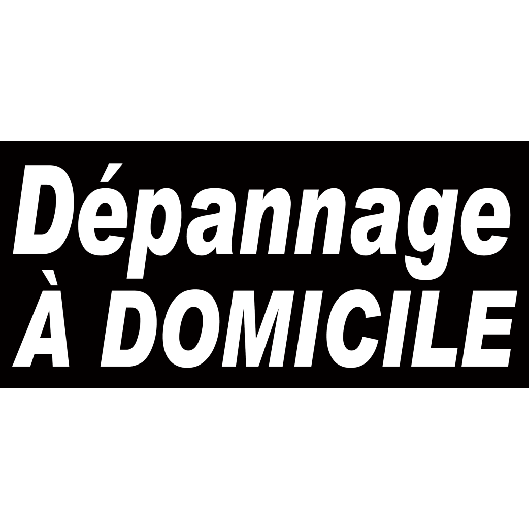 Dépannage à domicile noir - 30x14 cm - Sticker/autocollant