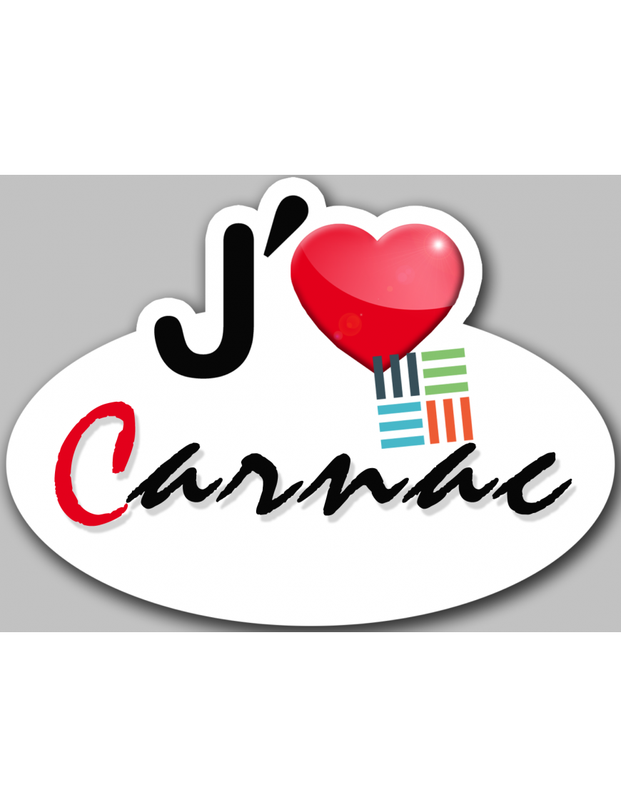 j'aime Carnac (15x11cm) - Sticker/autocollant