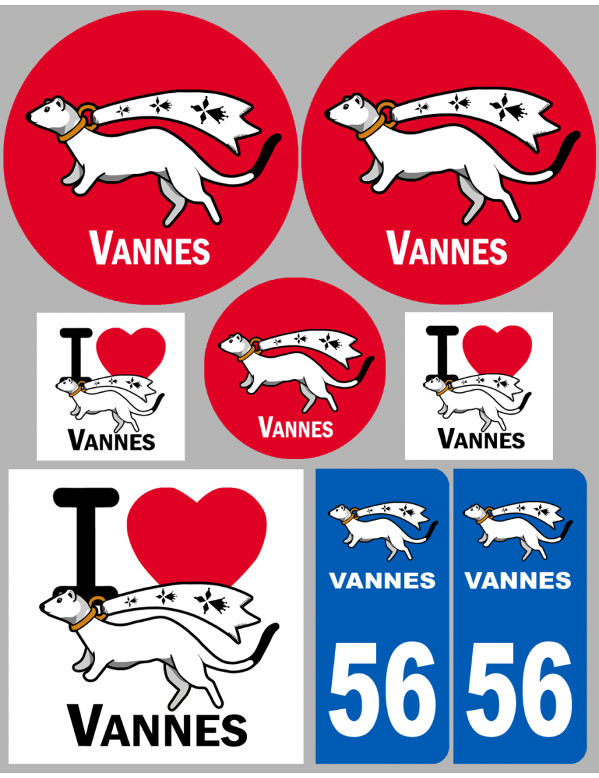 Vannes (8 autocollants variés) - Sticker/autocollant