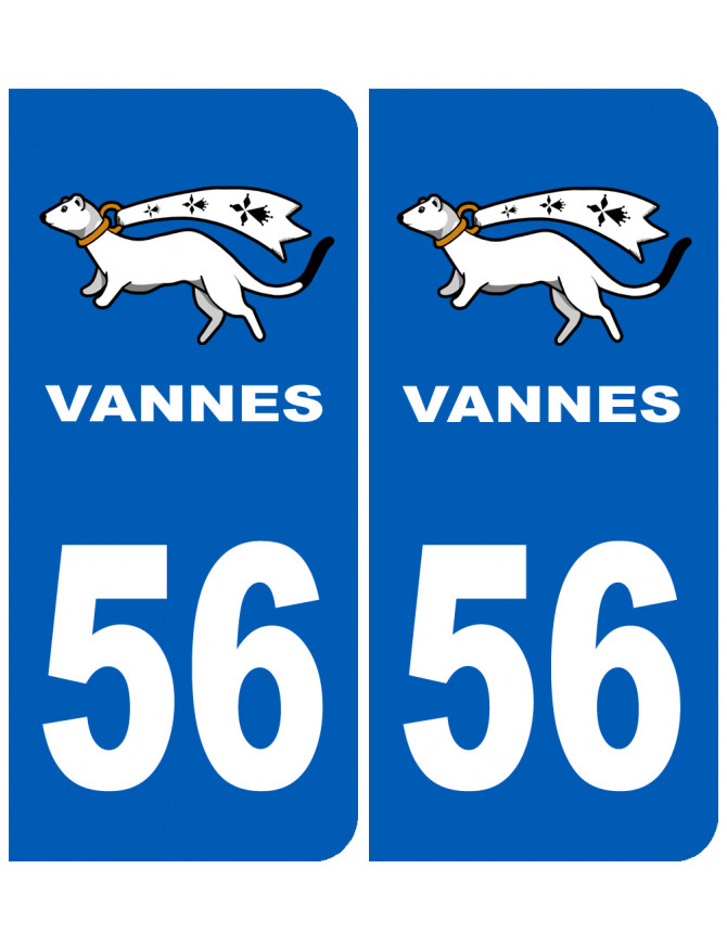 immatriculation Vannes 56 - Sticker/autocollant immatriculation Vannes 56 - Sticker/autocollant