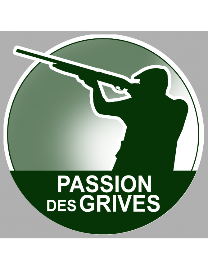 passion chasse des grives - 5cm - Sticker/autocollant passion chasse des grives - 5cm - Sticker/autocollant